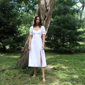 【original 248】Reformation linen white dress Windsor dress only wore once